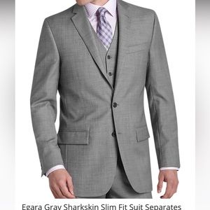 Egara Gray Sharkskin Slim Fit Suit (Jacket & Pants)